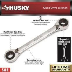 Husky SAE Quad Drive Ratcheting Wrench Set (2-Piece) -Husky Tools Shop husky box wrenches hqrrw2pcsae 40 1000