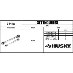 Husky SAE Quad Drive Ratcheting Wrench Set (2-Piece) -Husky Tools Shop husky box wrenches hqrrw2pcsae d4 1000