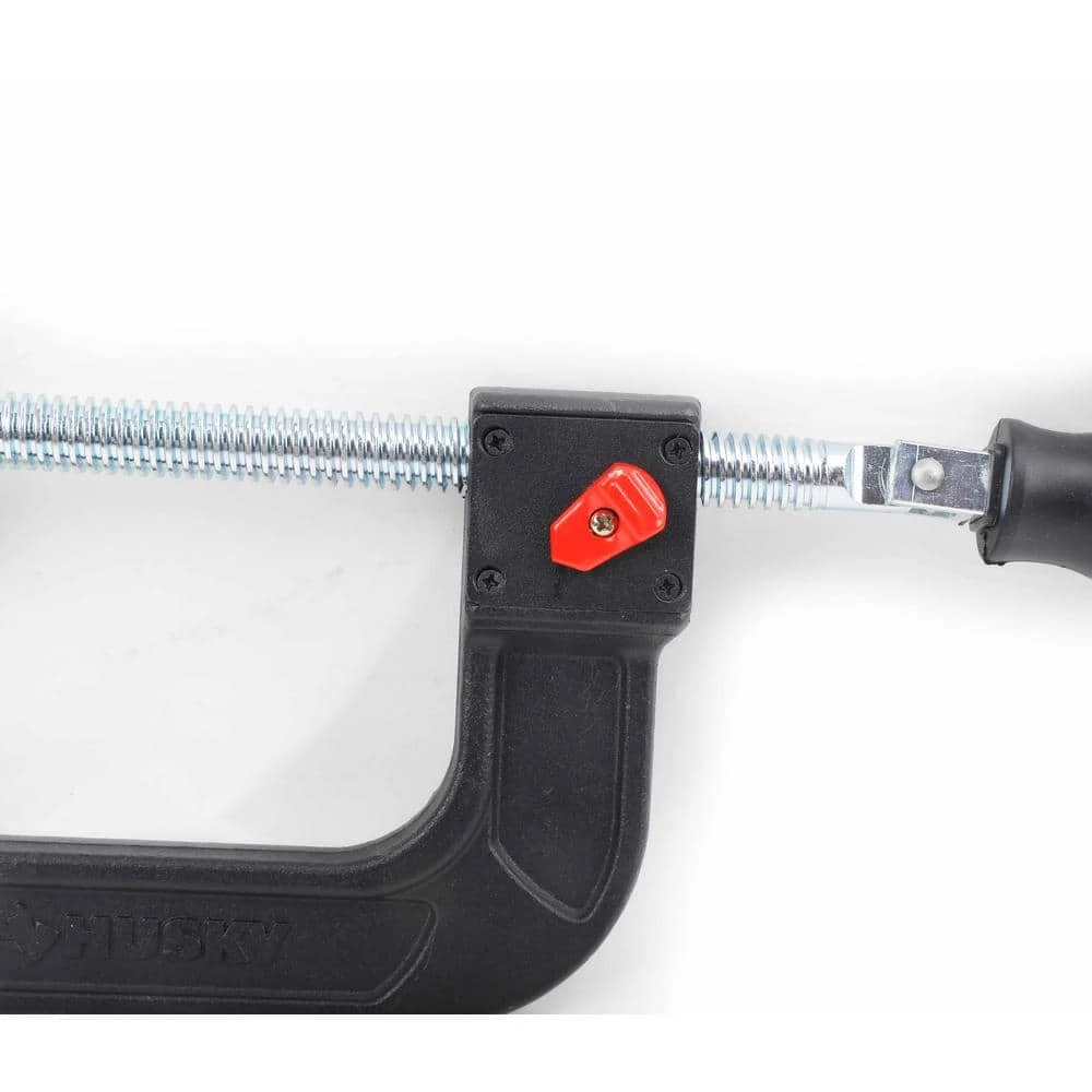 Husky 4 In. Quick Adjustable C-Clamp With Rubber Handle 4 Husky 4 In. Quick Adjustable C-Clamp With Rubber Handle - Image 2