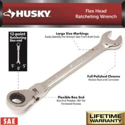 Husky 5/8 In. Flex Head Ratcheting Combination Wrench 10 Husky 5/8 In. Flex Head Ratcheting Combination Wrench -Husky Tools Shop husky combination wrenches hfrw58 e1 1000