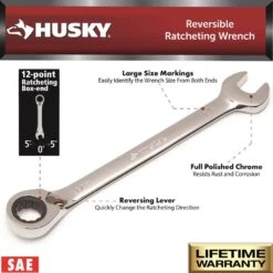 Husky 3/8 In. Reversible Ratcheting Combination Wrench 10 Husky 3/8 In. Reversible Ratcheting Combination Wrench -Husky Tools Shop husky combination wrenches hrrw38 e1 1000