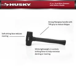 Husky 27 Oz. Dead-Blow Hammer With Rubber Handle -Husky Tools Shop husky dead blow hammers 99816 c3 1000
