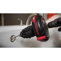 Husky 25 Ft. Power Drum Drain Snake Drill-Operated Auger For Sink, Tub And Shower Clogs -Husky Tools Shop husky drain snakes 410 185 0111 c3 1000
