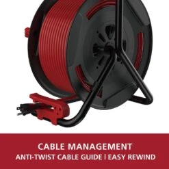 Husky 75 Ft. 12/3 13 Amp Retractable Extension Cord Reel With 4 Grounded Outlets Black -Husky Tools Shop husky extension cord reels em hsk 750n 76 1000