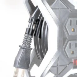 Husky 15 Ft. Extension Cord Reel With 4 Outlets, Black -Husky Tools Shop husky extension cord reels hks0415cr fa 1000