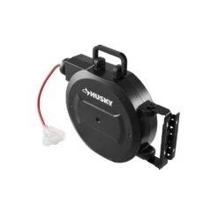 Husky 50 Ft. 14/3 Medium Duty 13-Amps Indoor Extension Cord Reel With Multiple Outlet Triple Tap End, Black -Husky Tools Shop husky extension cord reels lts xp001 1d 1000