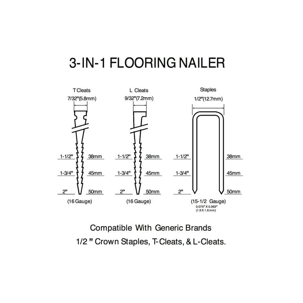 Husky Pneumatic 3-in-1 15.5-Gauge And 16-Gauge 2 In. Flooring Nailer And Stapler With Quick Jam Release 9 Husky Pneumatic 3-in-1 15.5-Gauge And 16-Gauge 2 In. Flooring Nailer And Stapler With Quick Jam Release - Image 7