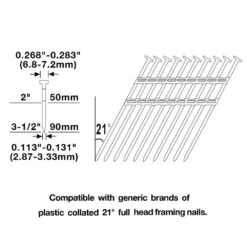 Husky Pneumatic 21-Degree 3-1/2 In. Full Round Head Framing Nailer -Husky Tools Shop husky framing nailers dpfr2190 76 1000