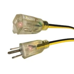 Husky VividFlex 100 Ft. 14/3 Gauge Medium Duty Indoor/Outdoor Extension Cord With Lighted End, Yellow -Husky Tools Shop husky general purpose cords 23100hy a0 1000