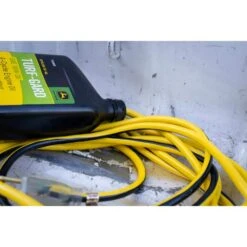 Husky VividFlex 100 Ft. 12/3 Heavy Duty Indoor/Outdoor Extension Cord With Lighted End, Yellow -Husky Tools Shop husky general purpose cords 24100hy 4f 1000