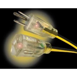 Husky VividFlex 100 Ft. 12/3 Heavy Duty Indoor/Outdoor Extension Cord With Lighted End, Yellow -Husky Tools Shop husky general purpose cords 24100hy 66 1000