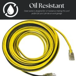 Husky VividFlex 100 Ft. 12/3 Heavy Duty Indoor/Outdoor Extension Cord With Lighted End, Yellow -Husky Tools Shop husky general purpose cords 24100hy 76 1000
