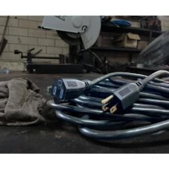 Husky 50 Ft. 14/3 Medium Duty Indoor/Outdoor Oil Resistant Extension Cord, Black -Husky Tools Shop husky general purpose cords 57050blkhy 31 1000