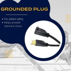 Husky 50 Ft. 14/3 Medium Duty Indoor/Outdoor Oil Resistant Extension Cord, Black -Husky Tools Shop husky general purpose cords 57050blkhy 76 1000