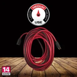 Husky 50 Ft. 14/3 Medium Duty Indoor/Outdoor Extension Cord, Red/Black -Husky Tools Shop husky general purpose cords 63050hy fa 1000