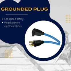 Husky 100 Ft. 16/3 Medium Duty Cold Weather Indoor/Outdoor Extension Cord, Blue -Husky Tools Shop husky general purpose cords 80100hy 44 1000