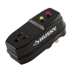 Husky 15 Amp Grounded GFCI Outlet Adapter, Black -Husky Tools Shop husky gfci plugs 04 00106 40 1000
