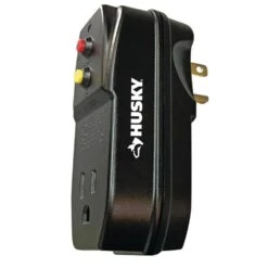 Husky 15 Amp Grounded GFCI Outlet Adapter, Black -Husky Tools Shop husky gfci plugs 04 00106 77 1000