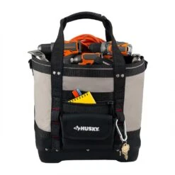Husky 14 In. 5 Pocket Open Top Tote Tool Bag -Husky Tools Shop husky grey husky tool bags hd60089 th 40 1000