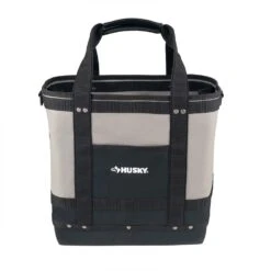 Husky 14 In. 5 Pocket Open Top Tote Tool Bag -Husky Tools Shop husky grey husky tool bags hd60089 th c3 1000