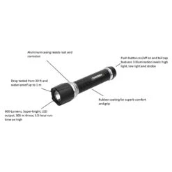 Husky 600 Lumens LED Virtually Unbreakable Aluminum Flashlight -Husky Tools Shop husky handheld flashlights 19fl0603 d4 1000