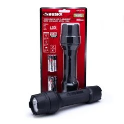 Husky 1000 Lumens Tough Stainless Steel Core Multi-Setting LED Flashlight, Impact And Water Resistant With Batteries -Husky Tools Shop husky handheld flashlights hsk1pak1000psf 77 1000