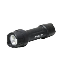 Husky 500 Lumens Tough Stainless Steel Core Multi-Setting LED Flashlight, Impact And Water Resistant With Batteries