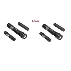 Husky 1200-Lumens Dual Power LED Rechargeable Focusing Flashlight With Rechargeable Battery And USB-C Cable Included (2-Pack)