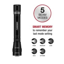 Husky 5000 Lumens Dual Power LED Rechargeable Focusing Flashlight With Rechargeable Battery And USB-C Cable Included -Husky Tools Shop husky handheld flashlights hsky5000dpfl 1d 1000