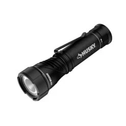 Husky 750 Lumens Dual Power LED Swivel-Head Rechargeable Flashlight With Pocket Clip And Rechargeable Battery -Husky Tools Shop husky handheld flashlights hsky750dpswf 4f 1000