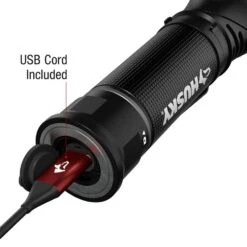 Husky 750 Lumens Dual Power LED Swivel-Head Rechargeable Flashlight With Pocket Clip And Rechargeable Battery -Husky Tools Shop husky handheld flashlights hsky750dpswf 77 1000