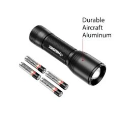 Husky 750 Lumens Focusing Aluminum LED Flashlight 3 Modes Impact And Water Resistant With Batteries Included -Husky Tools Shop husky handheld flashlights hsky750fa1pk 1f 1000