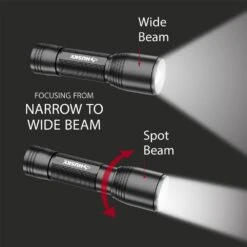 Husky 750 Lumens Focusing Aluminum LED Flashlight 3 Modes Impact And Water Resistant With Batteries Included -Husky Tools Shop husky handheld flashlights hsky750fa1pk a0 1000