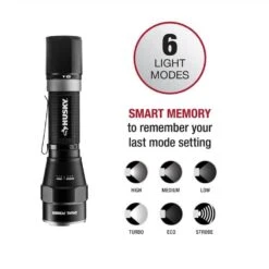 Husky 1200 Lumens Dual Power LED Rechargeable Focusing Flashlight -Husky Tools Shop husky handheld flashlights pvl flt 0020 4f 1000