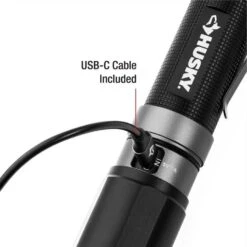 Husky 1200 Lumens Dual Power LED Rechargeable Focusing Flashlight -Husky Tools Shop husky handheld flashlights pvl flt 0020 76 1000