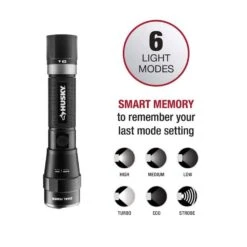 Husky 3000-Lumens Dual Power LED Rechargeable Tactical Focusing Handheld Flashlight -Husky Tools Shop husky handheld flashlights pvl flt 0023 4f 1000