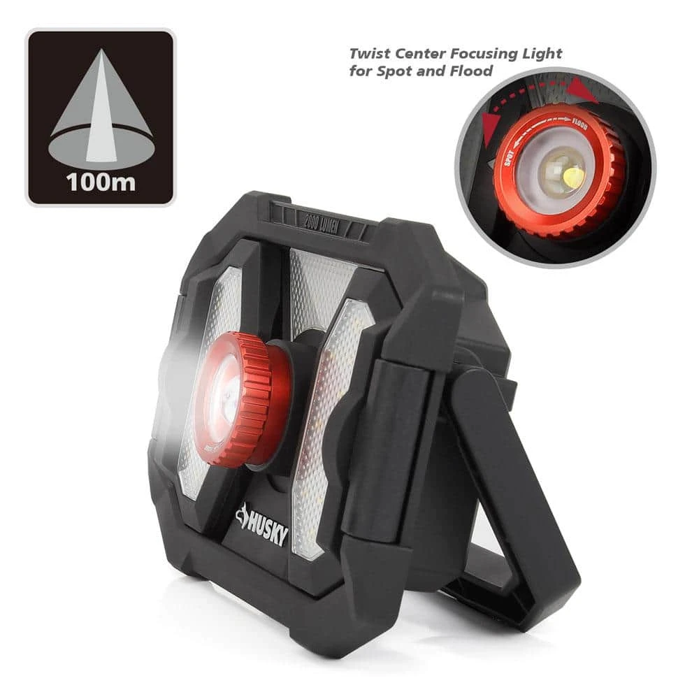 Husky 2000 Lumens LED Dual Panel Focusing Rechargeable Utility Light 9 Husky 2000 Lumens LED Dual Panel Focusing Rechargeable Utility Light - Image 7