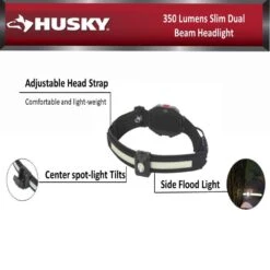 Husky 350 Lumens Slim Dual Beam Headlight 23 Husky 350 Lumens Slim Dual Beam Headlight -Husky Tools Shop husky headlamps 90708 1f 1000