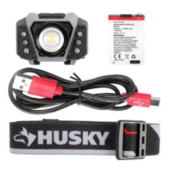 Husky 600 Lumens Dual Power Twist To Focus Rechargeable Headlight -Husky Tools Shop husky headlamps 90709 44 1000