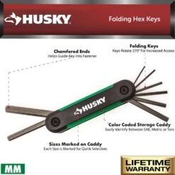 Husky Folding Hex Key Set (9-Piece SAE, 8-Piece MM, 8-Piece Torx) -Husky Tools Shop husky hex key sets hfhk3pcset 06 1d 1000