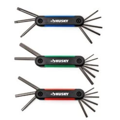 Husky Folding Hex Key Set (9-Piece SAE, 8-Piece MM, 8-Piece Torx)