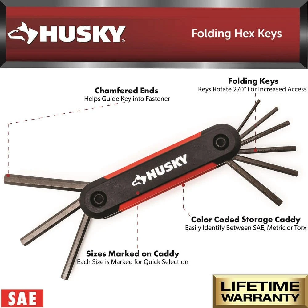 Husky Folding Hex Key Set, SAE (9-Piece) 5 Husky Folding Hex Key Set, SAE (9-Piece) - Image 3
