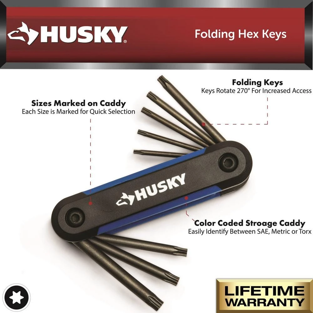 Husky Folding Hex Key Set, Torx (8-Piece) 5 Husky Folding Hex Key Set, Torx (8-Piece) - Image 3