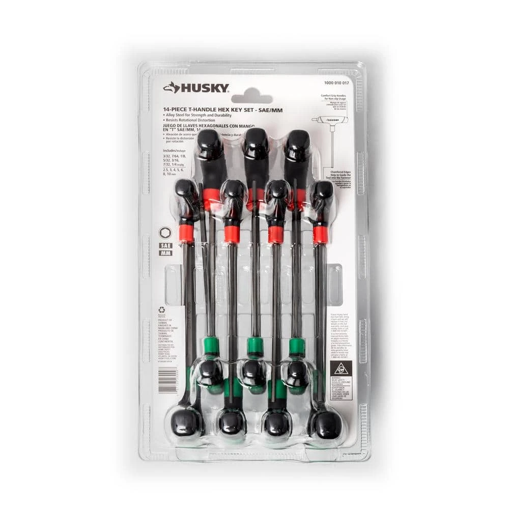 Husky 14-Piece T-Handle SAE & MM Hex Key Set 6 Husky 14-Piece T-Handle SAE & MM Hex Key Set - Image 4
