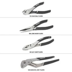 Husky 4-Piece, Pliers Set And 3-Piece Precision Pliers Set -Husky Tools Shop husky home tool kits 90969 40 1000