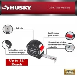Husky Layout Set - 25 Ft. Tape Measure, 3-Pack Folding Utility Knife Set(Lock-Back/Textured Grip) And Kneeling Pad -Husky Tools Shop husky home tool kits 90971 a0 1000