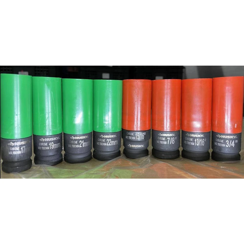 Husky 1/2 In. Drive Deep SAE And Metric Wheel Protector Lug Nut Impact Socket Set (8-Piece) 3 Husky 1/2 In. Drive Deep SAE And Metric Wheel Protector Lug Nut Impact Socket Set (8-Piece)