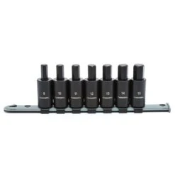 Husky 1/2 In. Drive Hex Bit Impact Socket Set MM (7-Piece) -Husky Tools Shop husky impact socket sets h2dmmhbi7pc 4f 1000