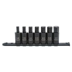 Husky 1/2 In. Drive Hex Bit Impact Socket Set SAE (7-Piece) -Husky Tools Shop husky impact socket sets h2dsaehbi7pc 4f 1000