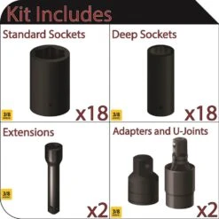 Husky 3/8 In. Drive Impact Socket And Accessory Set (40-Pieces) 11 Husky 3/8 In. Drive Impact Socket And Accessory Set (40-Pieces) -Husky Tools Shop husky impact socket sets h38impskt40bas e1 1000